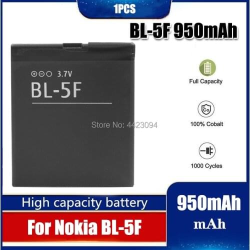1pc BL5F BL-5F battery For Nokia N78 N95 N96 N98 N93i 6290 E65 6290 6210S/N 6710N C5-01 battery BL-5F