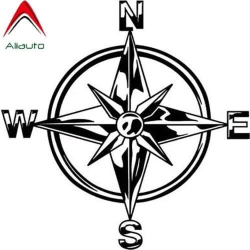 Aliauto Creative Car Sticker Nswe Tribal Compass Rose Nautical Star Vinyl Accessories PVC Decal Black/Silver for Lexus,15cm*15cm