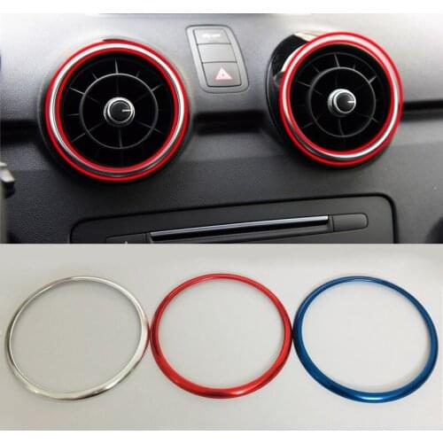 Car Accessories For Audi A1 2014-2017 Aluminum alloy Air outlet sticker/Instrument panel Air outlet decoration ring
