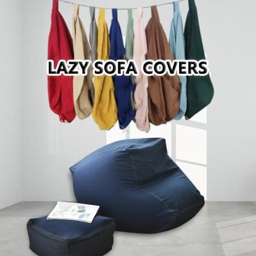 Croker Horse Lazy Sofa Bean Bag Covers Block Shape Style Without Filler/Inner Pouf Puff Couch Tatami Living Room Furniture Cover