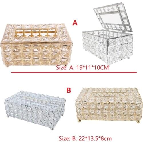 Tissue Box Holder Crystal Cube Napkin Dispenser Bedroom Office Hotel Cafe Coffee 28TC