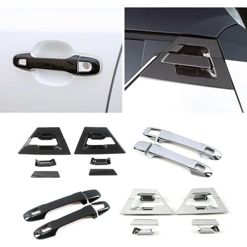 For Toyota CHR C-HR 2016-2020 Carbon Fiber Color Modify Refit Chrome Door Handle Cover Decoration Trim Protection Sticker