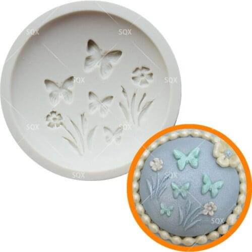 Butterflies And Flowers Fondant Cake Baking Molds,Moule Silicone,Cake Decorating Tools Pastry Tools Kitchen Accessories SQ1785
