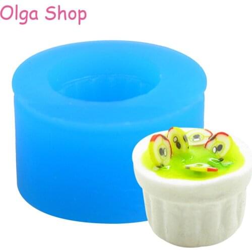 GYL142 18.2mm 3D French Marmelade Cup Silicone Mold Miniaturesweet Dessert Resin Polymer Charm Pendant Jewelry Soap Candle Molds