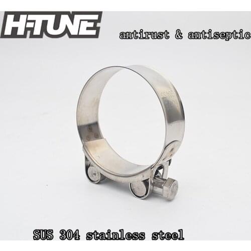 H-TUNE 10pcs 68-73mm Stainless Steel 304 T-Bolt Turbo Silicone Hose Clamp Downpipe Exhaust Heavy Duty Super Clamp Kits