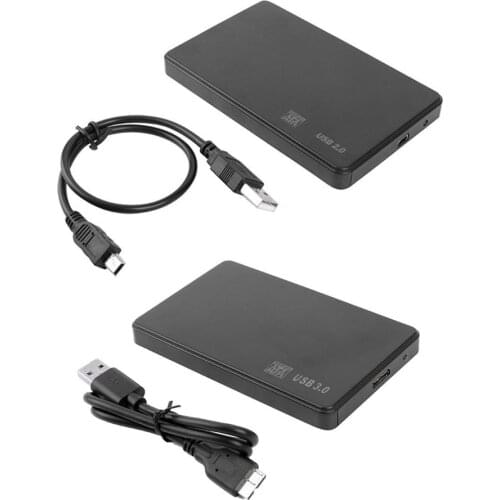 Plastic 3TB USB 2.0/3.0 Enclosure Case 2.5 inch SATA SSD HDD Mobile Box Transmission Speed 480M/5G Black Hard Drive Box