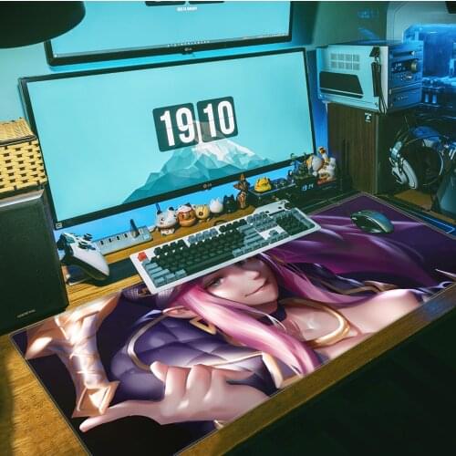 Mouse Pad LOL KDA ALL OUT Large Gamer Kawaii Gaming Accessorie Speed Keyboard Rubber Lock Edge Fashion Desk Mat Laptop mousepad
