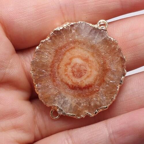 Stone Charms Irregular Round Agates Connectors for Jewelry Making DIY Accessories Bracelet Nacklace Earring Size 30x37-30x40mm