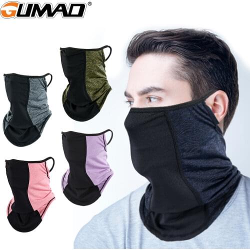 Summer Half Face Mask Cycling Bandana Scarf Neck Gaiter Warmer Bicycle Running Ski Hunting Hiking Hanging Ear Scarves Men Women