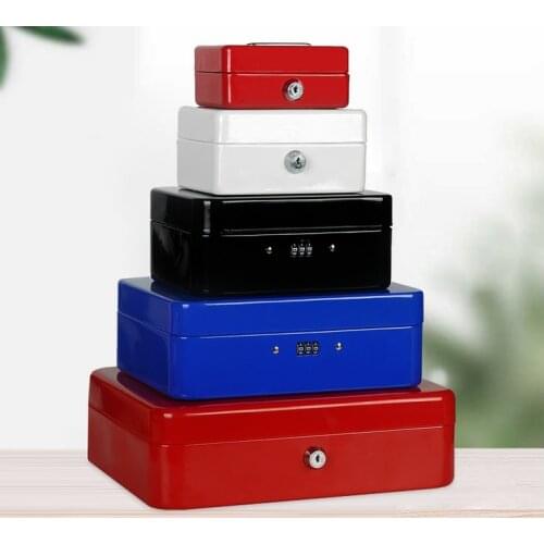 Mini Portable Box Lock Password Organize storage Boxes ID Jewelry Change Cash Metal Box with Tiered Tray Security