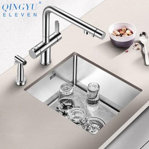 High Pressure Cup Washer Bar Counter kitchen Sink 304 Stainless Steel 4mm Thickness Handmade Brushed For Milk Tea Cafe Shop