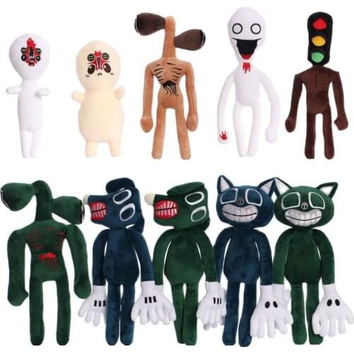 New 2pcs/lot 35cm Cartoon Anime Siren Head Stuffed Dolls Scary Horror Sirenhead Cat Dog Soft Plush Toys Gifts For Children