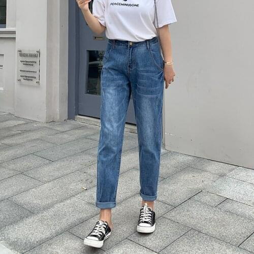 2021 New High-waist stitching soft zipper mom big jeans denim women blue black loose long plus size 6xl 7xl 8xl jeans