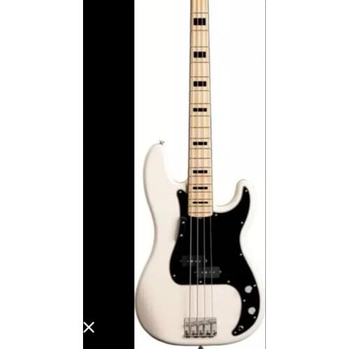 Top quality FPPB-6004 white color solid body maple fretboard 4 strings P electric bass, Free shipping