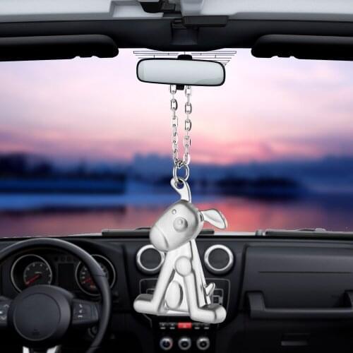 Car Pendant Cartoon Cute Dog Auto Ornaments Interior Rear View Mirror Decoration Hanging Decor Car Accessories Car Styling Gifts