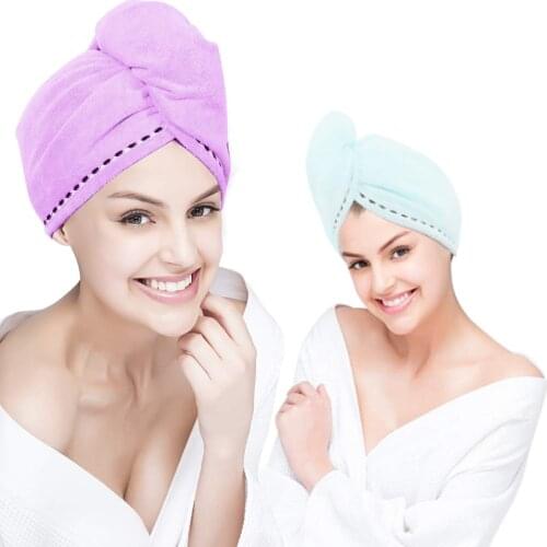 Microfiber Hair Towel Wrap Super Absorbent Quick Dry Turban Drying Curly Long Thick Hair Bath Cap Drying Wraps Bathroom Towels