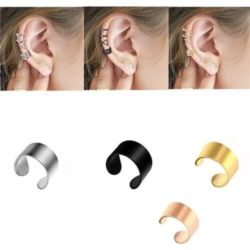 Simple Design No Hole Ear Clip Punk Men Women Anti Allergy Titanium Steel Ear Clip Trend Men Women Hip Hop Party Jewelry