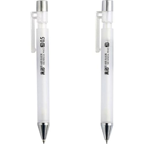 Transparent white 482 Automatic Mechanical Pencil 0.5mm Eraser Sketch drawing pens art student School office Supplies