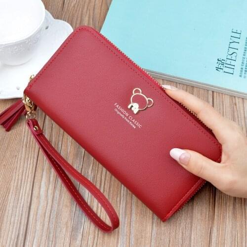 Luxury Long Lady Wallets PU Leather Credit Holder womens Wallets Bag Vintage Zipper women Wallets Bag