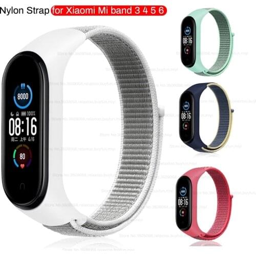 Replaceable bracelet my band 5 correa nylon strap for xiaomi xiomi mi smart band 6 nfc 5 4 3 breathable sports wristband straps