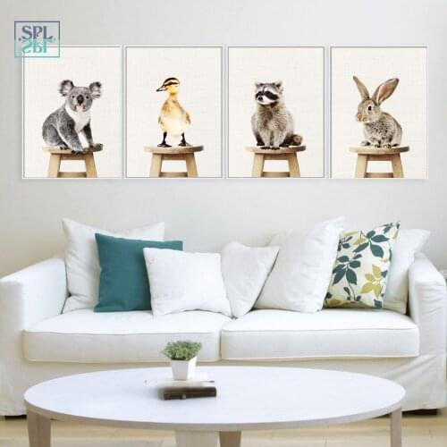 SPLSPL Nordic Style Wall Art Painting Rabbit Animal Art Print Canvas Posters And Pictures Home Decoration Frameless wall paint