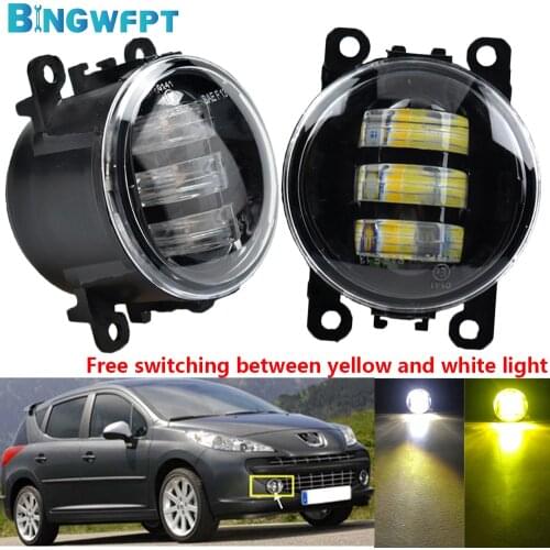 Free Switching Between Yellow And White H11 LED 12V DRL Fog Lamp Fog Light For Peugeot 207 SW Estate WK_ 2007-2012