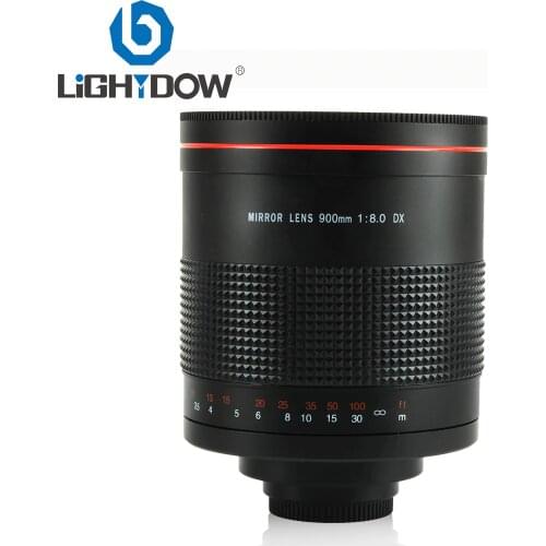 Lightdow 900mm F8.0 Super Telephoto Mirror Lens Camera Lens+ T2 Mount Adapter Ring for Canon Nikon Pentax Sony Cameras DSLR