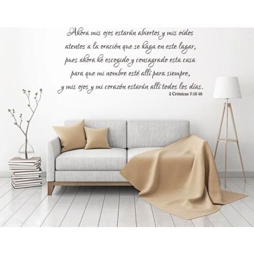 Sticker My-eyes-will-be-opened Vinyl Wall Decal Bible Quote Mural Art Wallpaper Living Room Home Decor 2 Cronicas 7:15-16 Poster