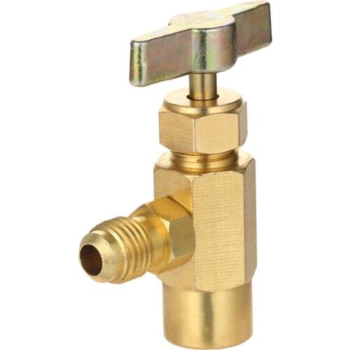 Yetaha 1/4" Thread Adapter R-1234yf Can Tap For R12 R22 Hose Valve Has 1/2" ACME LH Threads Valve
