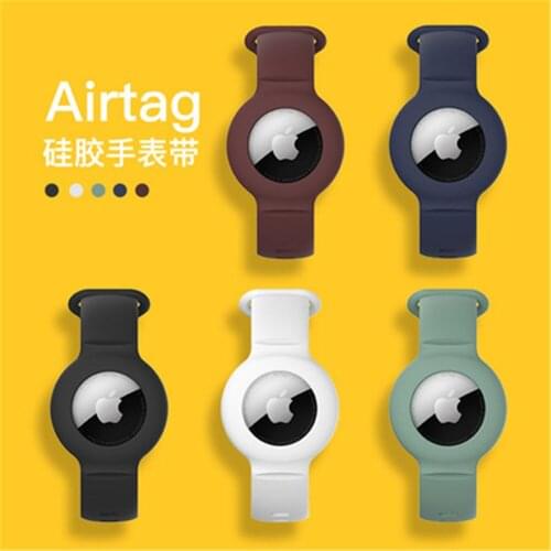 For Apple Airtags Liquid Silicone Protective Wristband For Apple Locator Tracker Accessories Anti-scratch Protective Strap Hot