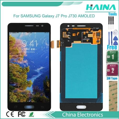 Gold blue color For SAMSUNG Galaxy J7 Pro J730 LCD For SAMSUNG J7 2017 Display Touch Screen Digitizer J730F lcd +tools +3m tape