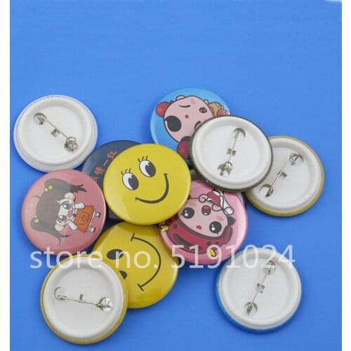 100/lot Plastic Blank Badge Pin Button Parts Supplies for Clothes Badge Button DIY Crafts Materials 25/32/44/58/75MM