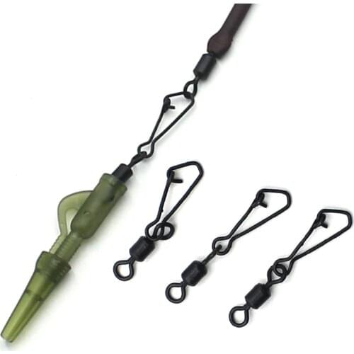 20PCS Carp Fishing Snap Link Swivels Carp Hook Fishing Accessories Lead Clip Connectors Swivels For Carp Fishing Rigs Tackle
