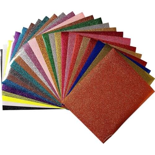 3 Rolls 10"x20" Beautiful Color Glitter Heat Transfer Vinyl Film Heat Press Cutting Plotter Iron On HTV Film