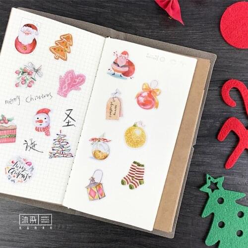 40 Pcs/pack Merry Christmas Long Shaped Decorative Sticker Set Diary Album Label Stickers DIY Stationery Stickers Xmas Gift