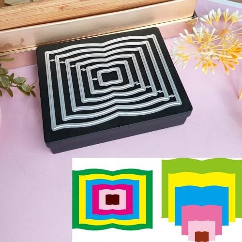 6PCS rectangular Edge Photo frame background Metal cutting Die DIY scrapbook Photo album Decoration Card