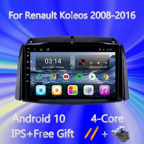 Quad-Core 2Din Android 10.0 Car Radio Stereo Receiver GPS Navigation Car Multimedia Player For Renault Koleos 2008-2016 Carplay