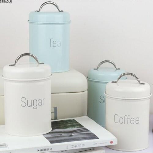 Storage Tank Cover Steel Kitchen Utensils Multifunction Square Box Sealed Cans Coffee Pots Candy Tea Beans Milk Powder Cans