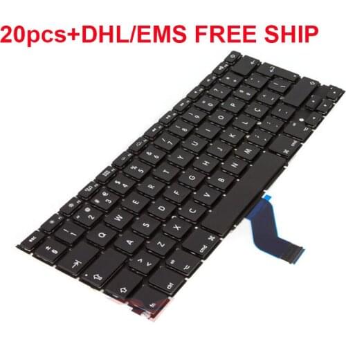 Free DHL/EMS 20pcs Portuguese Portugul Keyboard For Macbook Pro Retina 13" a1425 Brazil PT Keyboard Year 2012 / Early 2013
