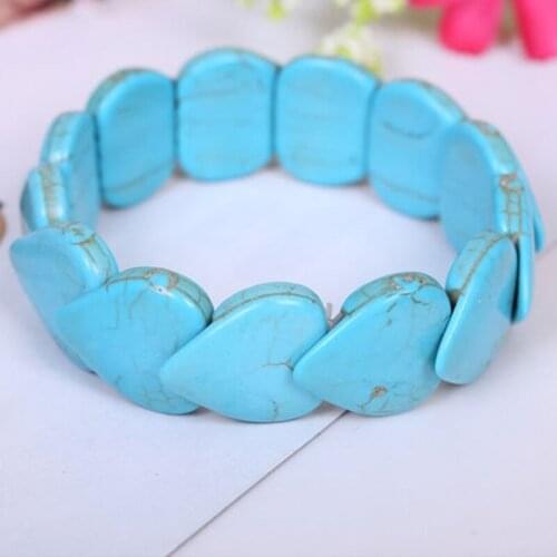 Cute Girls Boho Heart Sone Bracelets Bangles For Women Bohemian Bracelet With Stone Feminino Boheme Jewelry Wedding Party Gift