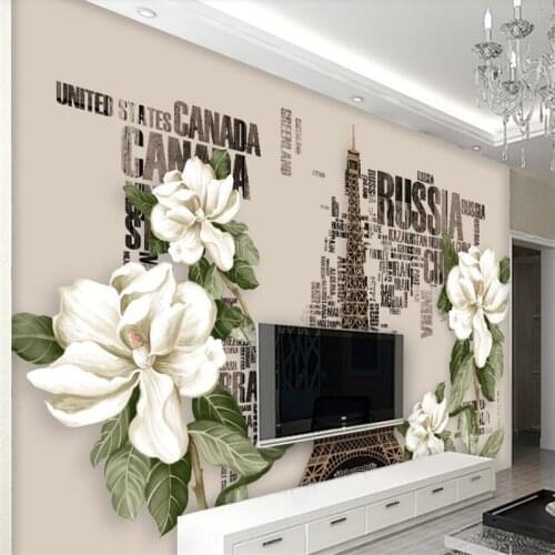 Wellyu European retro letter tower art TV sofa background wall custom large mural green silk cloth wallpaper papel de parede