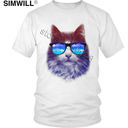 Urban New Arrival T Shirt Mens Cotton Cool Cat T-Shirts Short Sleeve Pet Owner Gift Graphic Tee Boyfriends Gift Merchandise