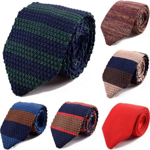 Ricnais New Design Classic Red Knit Tie Skinny Splicing 7cm Slim Necktie Wedding gift Business Mens Knitted Neck Ties Cravate