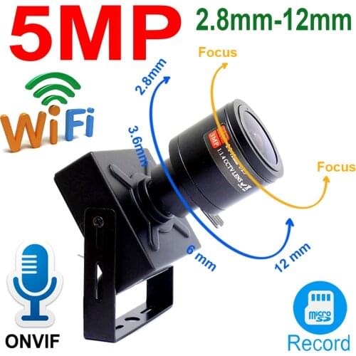 JIENUO 5MP Mini Wifi Camera Ip 128G Audio HD Cctv Security Surveillance IPC 2.8mm-12mm Zoom Wireless IPCam Onvif HD Wi Fi Camera
