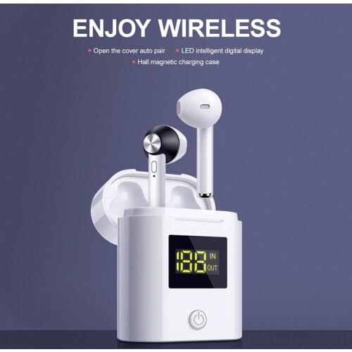2019 New D019 Headphones Bluetooth 5.0 TWS Wireless Earphone HD Stereo Sport Headset With Mic Led Display Earbuds For Phone