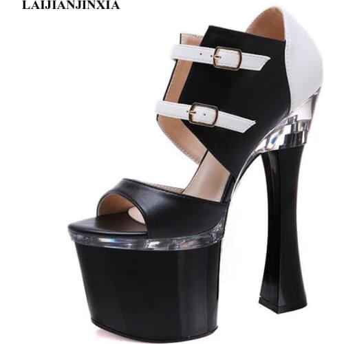 LAIJIANJINXIA New 18 CM High Heels Thin Heels Stripper Heels Stage Show Sexy Pole Dance Shoes Models Party Nightclub Sandals