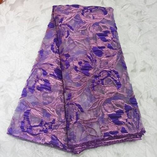 New Arrival African Jacquard Flowers Net Lace Fabric Pretty Design JRB-20.5804 Embroidered Tulle Mesh for Party Dress