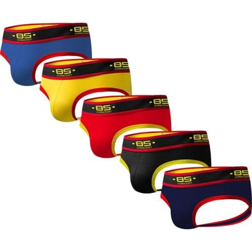 ORLVS 85 5pcs Sexy Underwear Gay Jocsktrap Cotton Breathable Men Thongs G-String Cueca Tanga Male Panties Comfortable Underpants