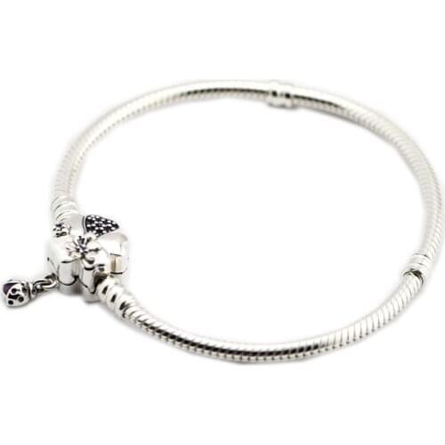 Wildflower Meadow Clasp 925 Sterling Silver Bracelets for Women Snake Chain Jewelry DIY Charms Bracelets Women Fashion Accessory