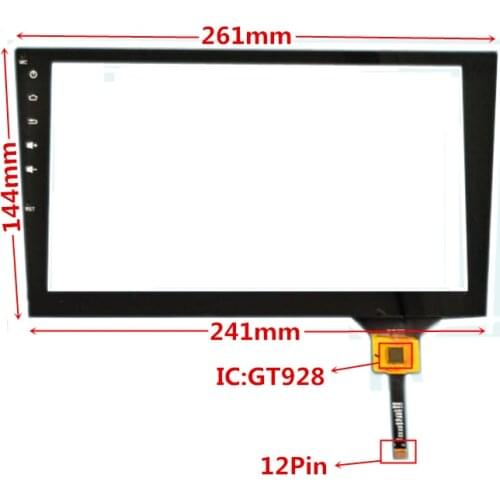 GT928 261mm*241mm ZP2009-101 Capacitive Touch Digitizer for Car DVD GPS navigation multimedia Touch screen panel Glass